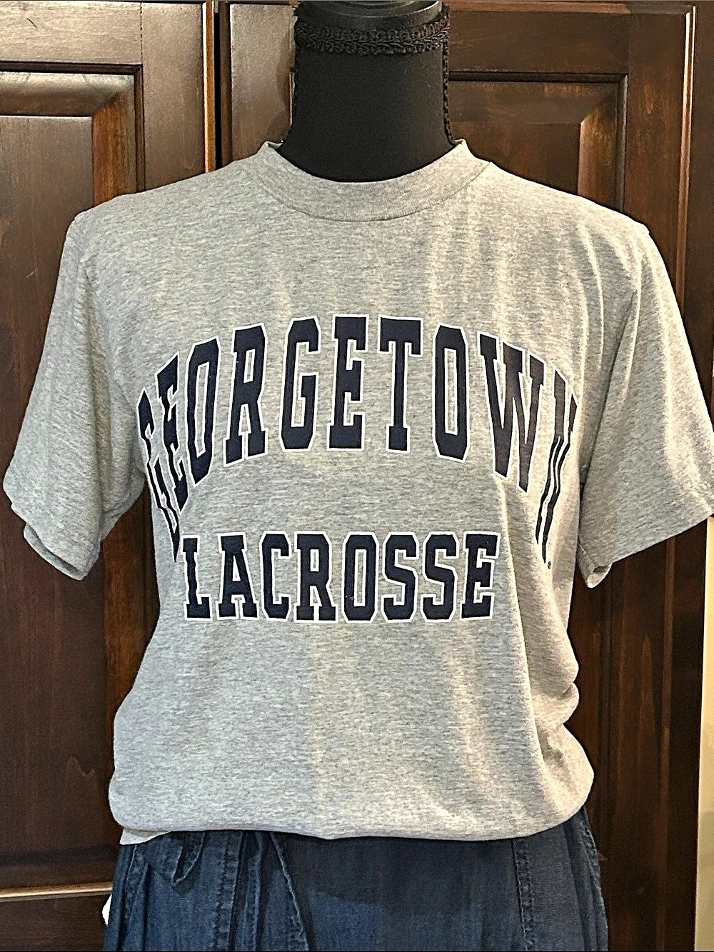 Champion Sz S Georgetown Lacrosse Gray Cotton Blend